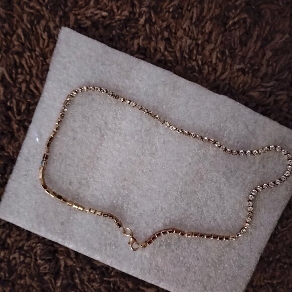 14kt Yellow Gold Authentic Diamond Tennis Necklace - Picture 2 of 4